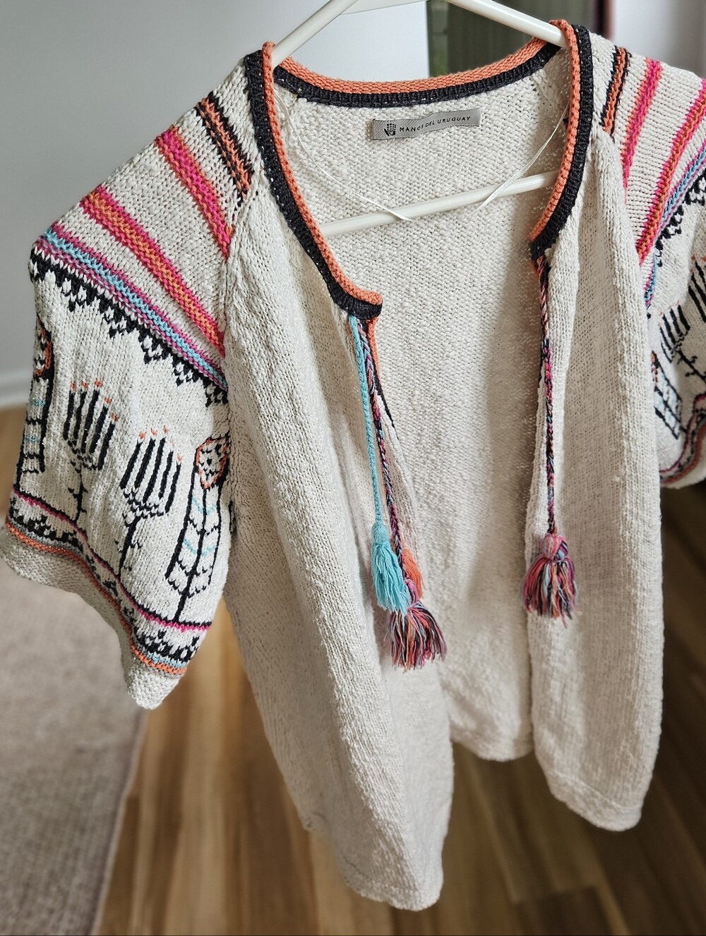 Manos Del Uruguay Boho Knitted Short Sleeve Cardigan